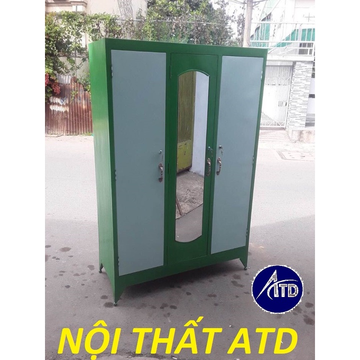 Tủ sắt quần áo 3 cánh 1m8x1m2 giá rẻ giao hàng nhanh miễn phí tận nơi