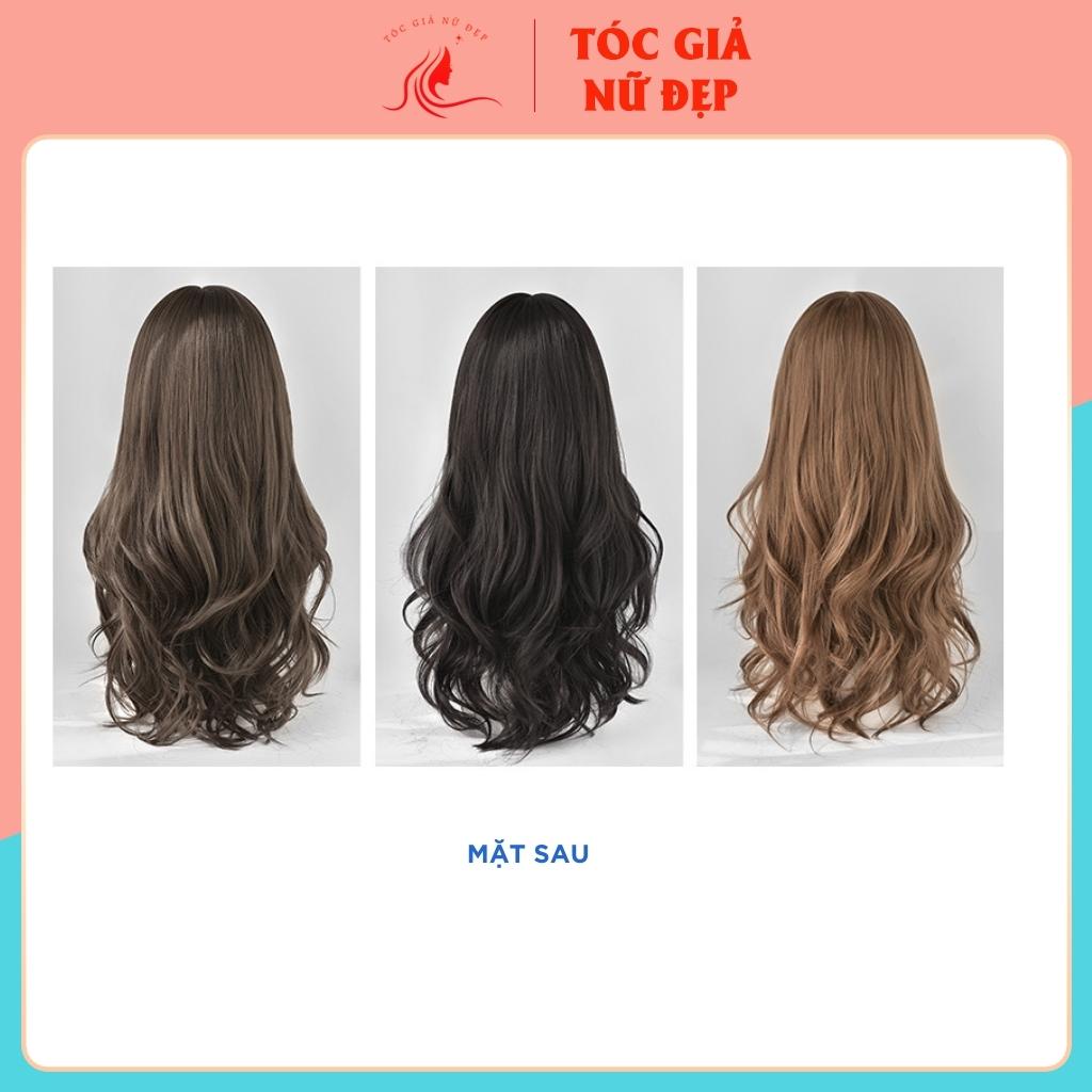 Tóc giả nữ nguyên đầu xoăn dợn dài kiểu hàn, c2069, tặng kèm lưới trùm wig