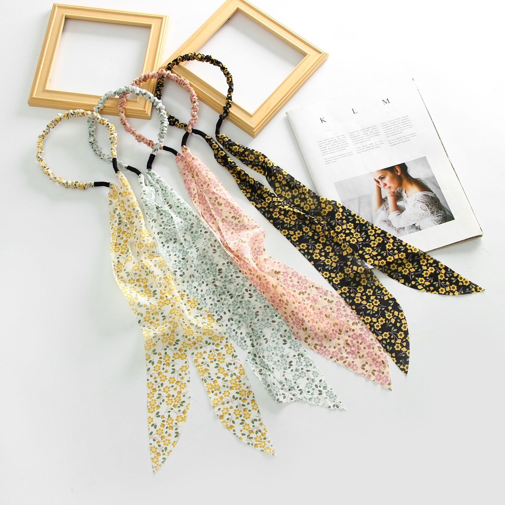 Băng đô hoa buộc ,kết tóc vải voan hoa đơn giản