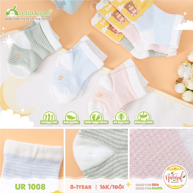 Tất lưới mỏng cho bé 0-12m UALA ROGO ( giá 1 đôi)