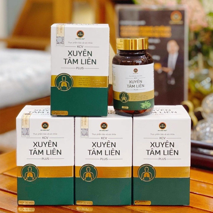 Viên Uống Bổ Phổi Xuyên Tâm Liên Kim Cương Vàng - Hộp 30 Viên