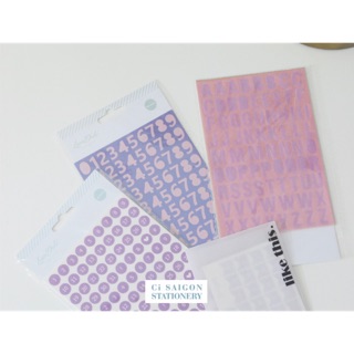 Bộ hình dán trang trí chữ/số chất liệu washi - Washi Letter/Number Sticker