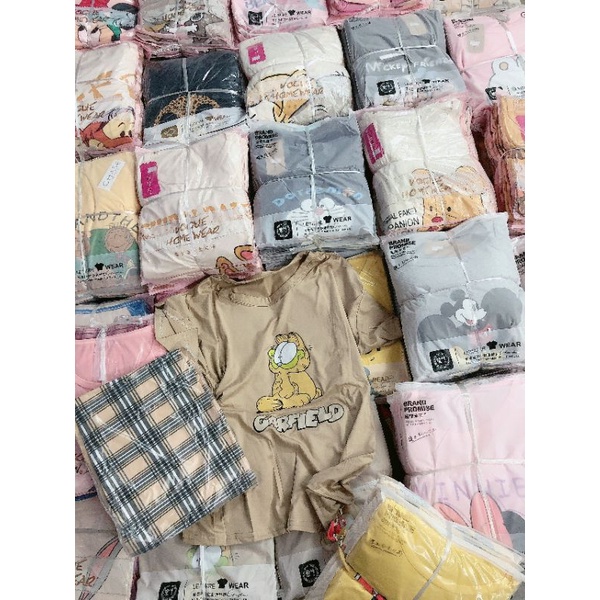 Bộ ngủ thun cộc dài siêu xinh &lt; 62kg hình chụp thật 100%