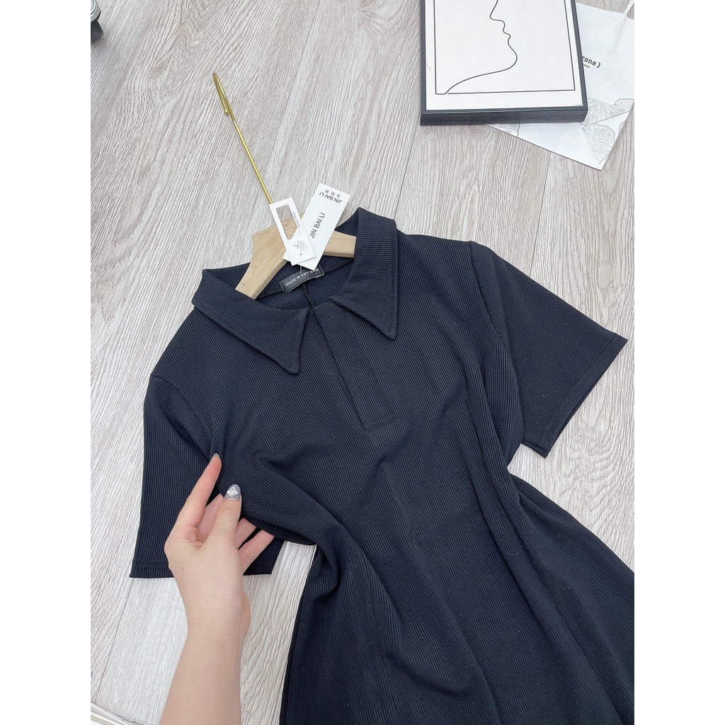 Váy len tăm sơ mi cổ polo siêu hot DN288
