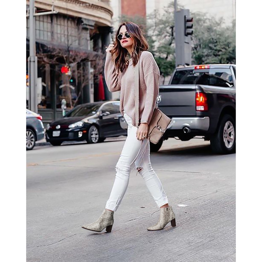 Bốt Da Rắn Gót Vuông Alexandra Dang from Sulily U02-IV19DARAN