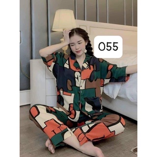Bộ ngủ pijama tay lỡ cánh dơi freesize 35-60kg