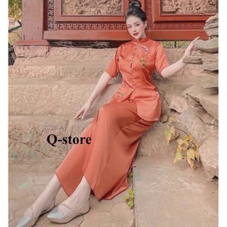 ĐỒ LAM ĐI CHÙA # CỔ TÀU LỤA THÊU CÁ NGỌC