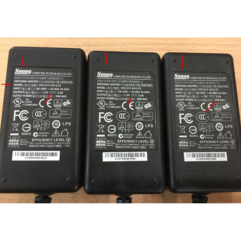 Nguồn Adapter Sunny SYS1319-2412-T1 12V 2A 8 pin