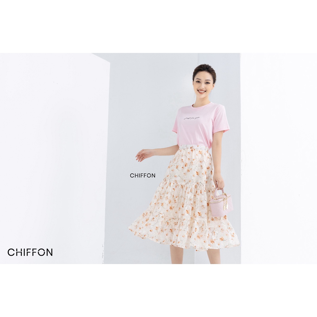 Áo phông nữ thời trang họa tiết chữ cao cấp thiết kế Chiffon, áo thun nữ đẹp
