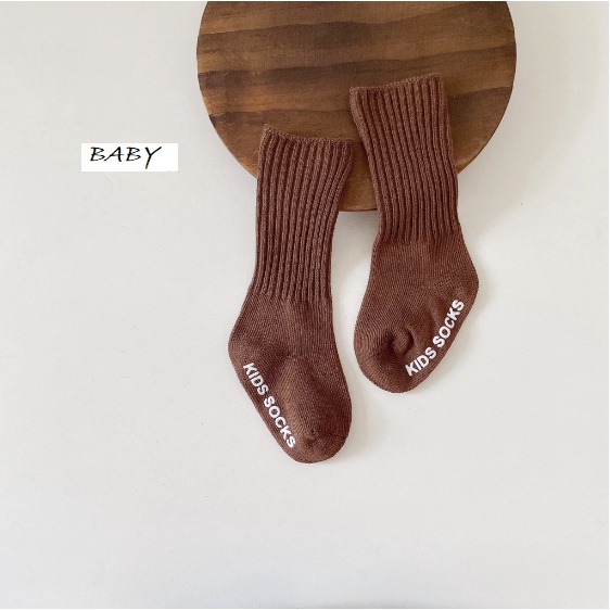 Tất vớ cho bé trai bé gái - Tất len gân tăm cao cổ bo chun nhiều màu có chống trơn trượt chính hãng Nemo Baby TL08