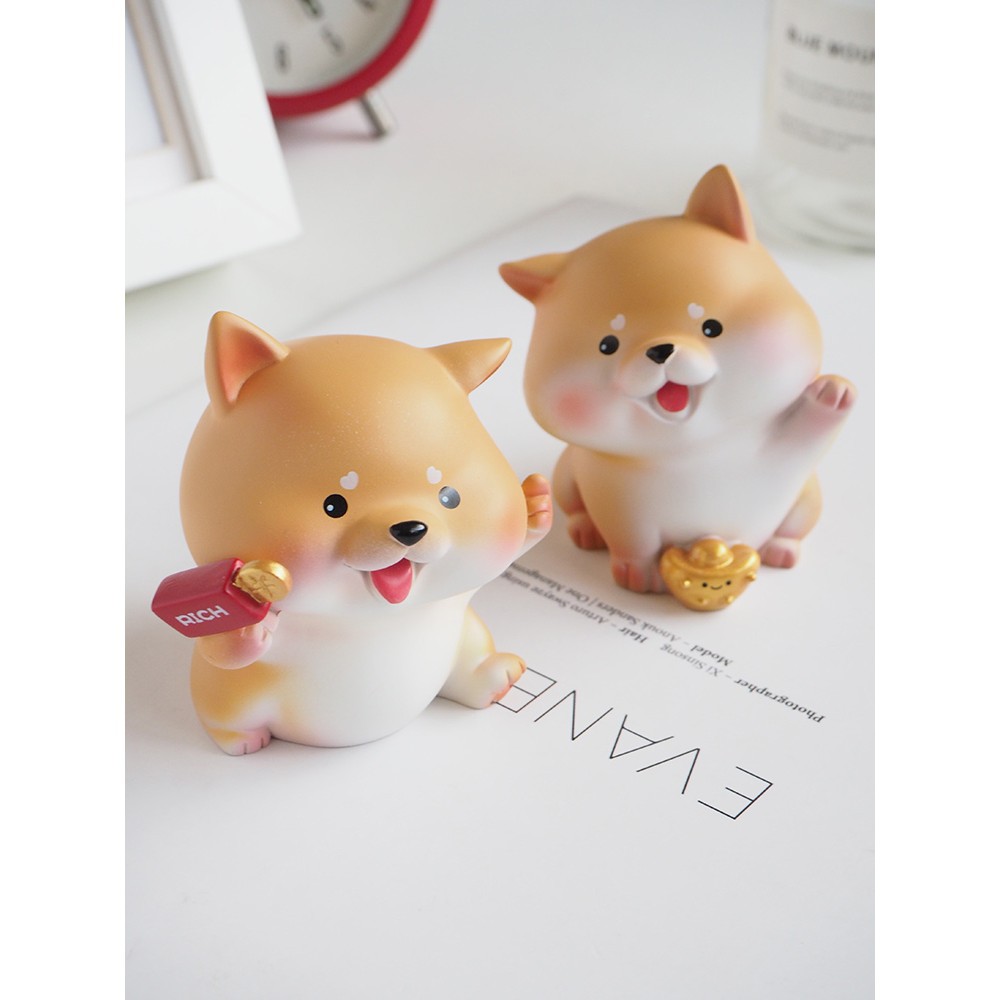 [Size lớn] Mô hình cún Bingo chó Shiba tài lộc may mắn dễ thương trang trí để bàn, làm việc, taplo ô tô, quà tặng - Ráp