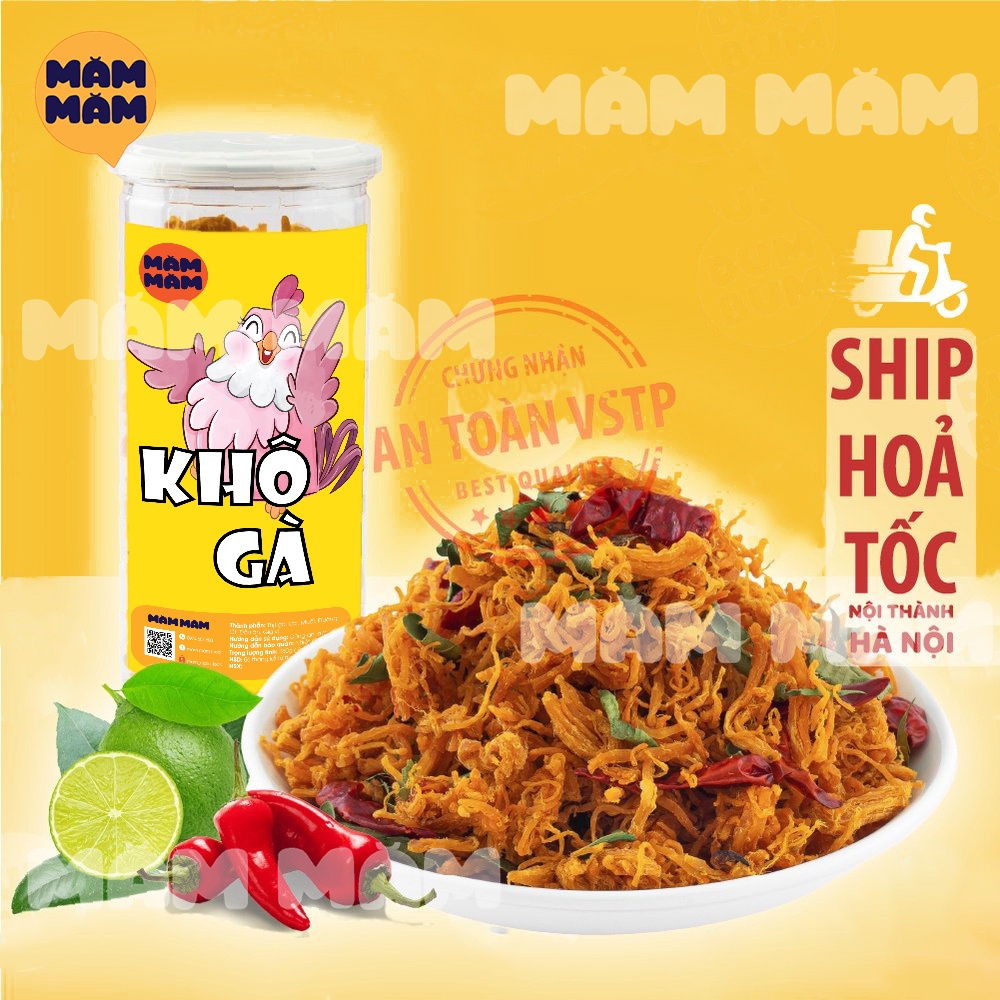 Khô gà lá chanh xé cay 300g MămMăm đồ ăn vặt Hà Nội