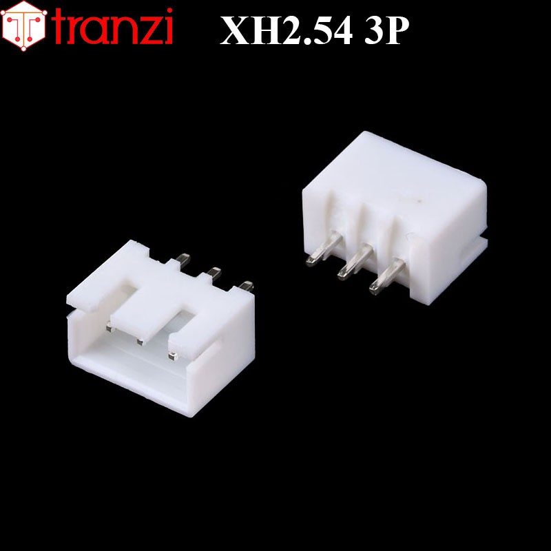 Giắc cắm header 2.54mm XH2.54 3P chân cắm thẳng trắng - túi 50 cái