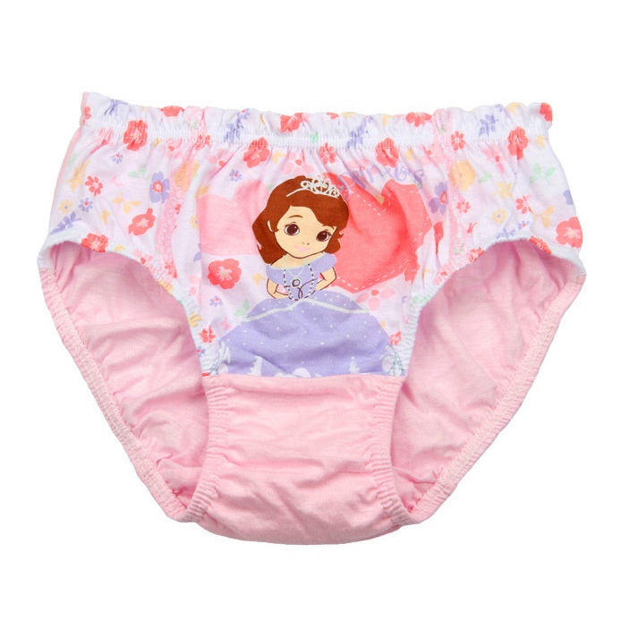 Set 5 quần xì trẻ em Hàn Quốc 100% vải cotton thoáng mát, an toàn cho sức khỏe mẫu Công Chúa Sofia dành cho bé gái