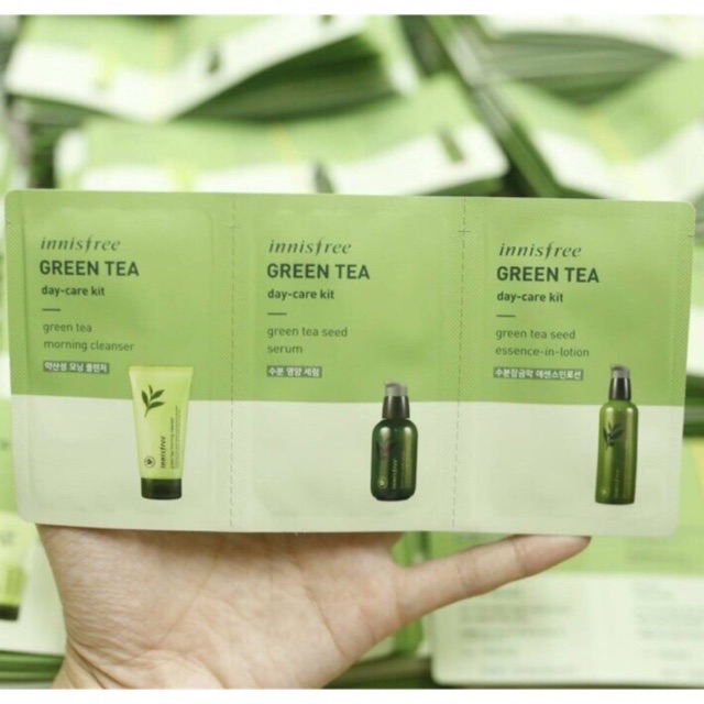 Set 3 Sample Làm Sạch Da Innisfree Green Tea Cleansing Kit