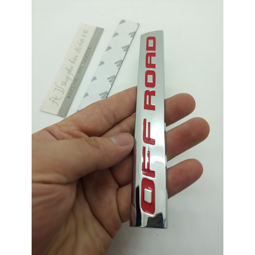 Miếng Dán Chữ OFF ROAD  Bằng kim loại nguyên khối Trang Trí Xe Hơi