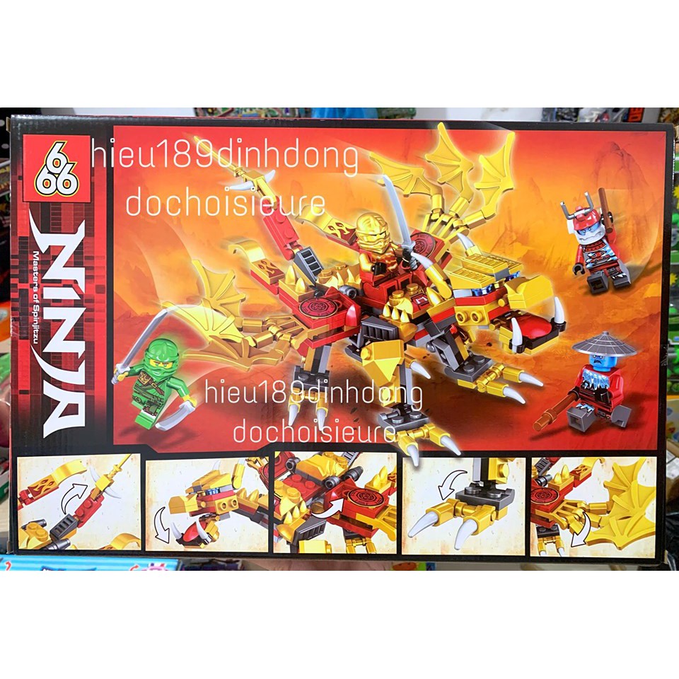 Lắp ráp xếp hình ninjago 66027 : Rồng lửa đỏ của Kai 217 mânh