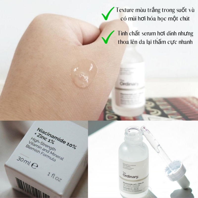 【Từ tp Hồ Chí Minh gửi hàng】Tinh chất The Ordinary Niacinamide 10% + Zinc 1% 30ml se khít lỗ chân lông Dưỡng ẩm cho da serum se khít lỗ chân lông