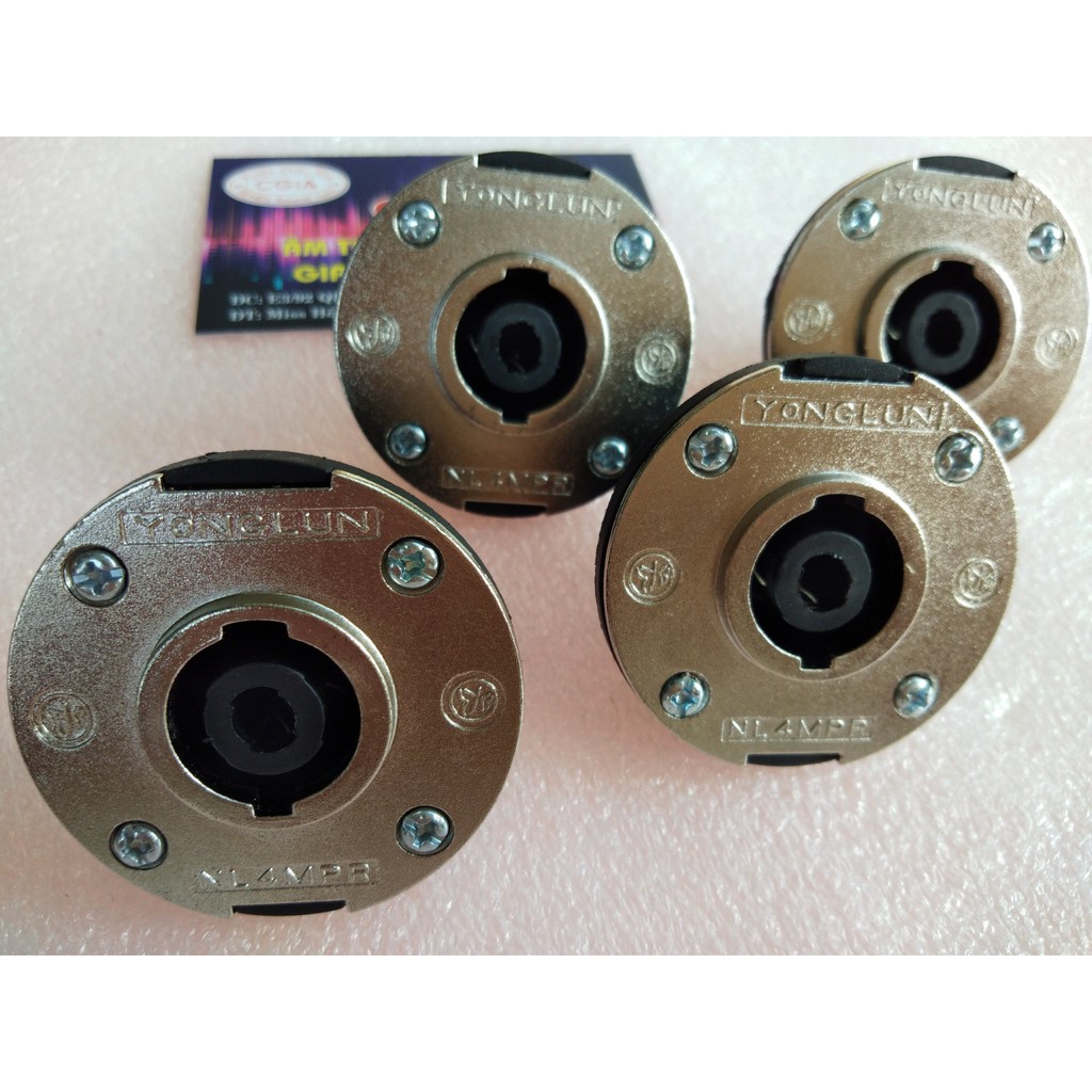 Speakon cái mặt nhôm mẫu tròn 4 cái Audio Châu Gia