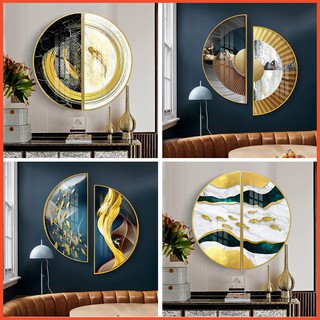 Tranh bán nguyệt tráng gương treo tường phong cảnh decor trang trí phòng khách & phòng ngủ cao cấp tặng kèm đinh 3 chân