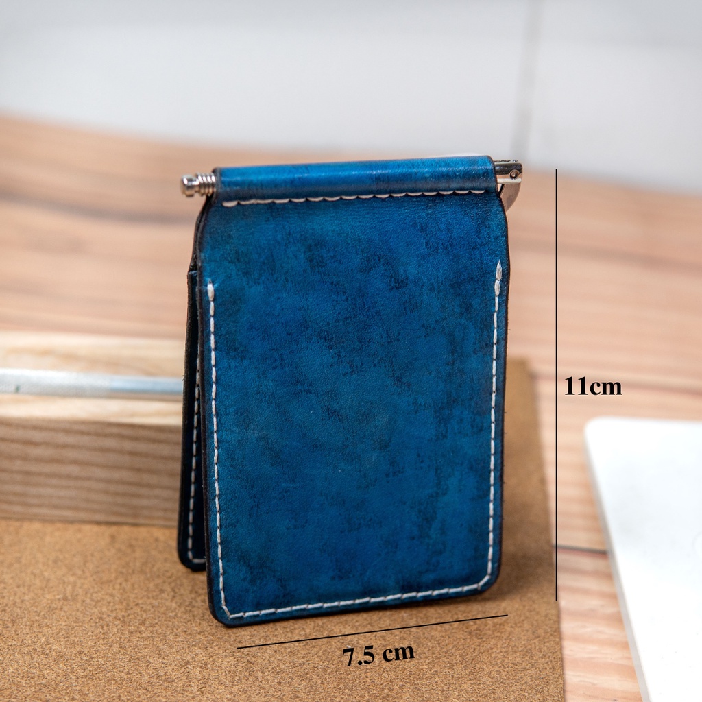 Ví Da Nam Gập Ngang WEMODA chất liệu da Veg Italia, kẹp tiền money clip luxury không gỉ bảo hành 24 tháng