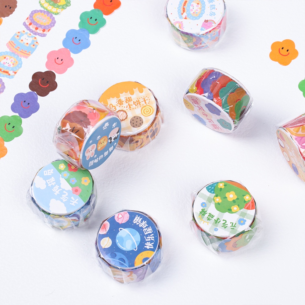 Cuộn Băng Keo Giấy Họa Tiết Kawaii Trang Trí Sổ Tay Nhật Ký Diy