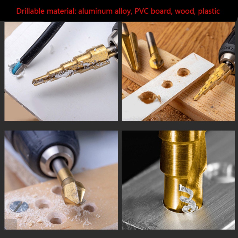 Mũi Khoan Bước HSS Tốc Độ Cao Bằng Thép Phủ Titan