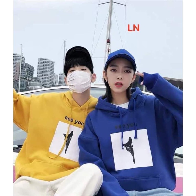 áo hoodie nỉ mũ túi bụng lén nhìn bạn, áo hodie nỉ bông