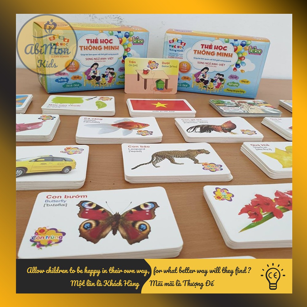 Bộ Thẻ Flashcards 16 Chủ Đề (416 Thẻ)  Học Tiếng Anh Cho Bé  (Đồ chơi Gỗ - Đồ chơi Giáo Dục - An Toàn - Thông Minh)