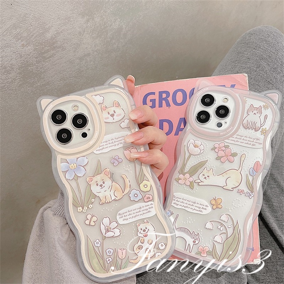 Ốp Điện Thoại Mềm Trong Suốt Hình Tai Mèo Cho iPhone 14 13 12 11 Pro Max X XR Xs Max 8 7 6 6s + SE 2020