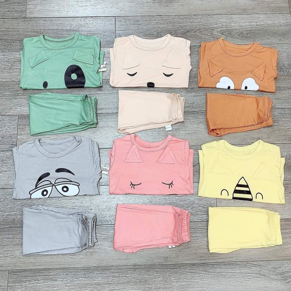 (Được chọn mẫu) Bộ quần áo dài tay thun lạnh Peekaboo cho bé trai, bé gái từ 6-17kg
