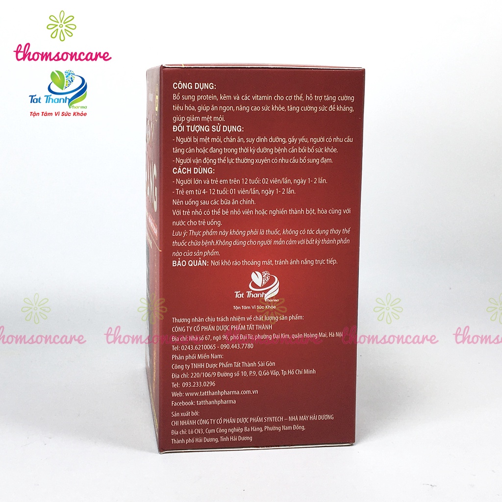 Viên tăng cân từ Whey Protein cô đặc nhập khẩu từ Mỹ - Ăn ngon Kiện Tỳ Khang, có thêm Vitamin và nhân sâm