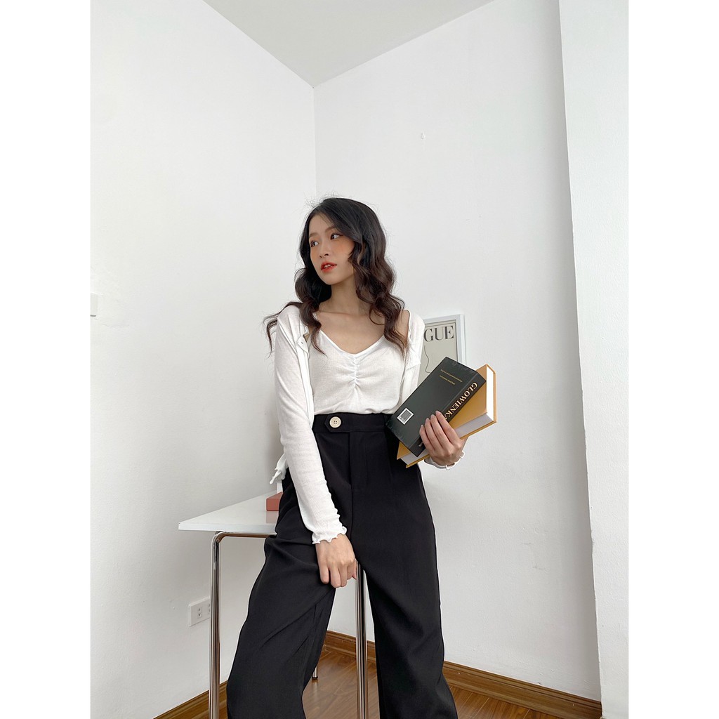 SET CARDIGAN ÁO DÂY NHÚN