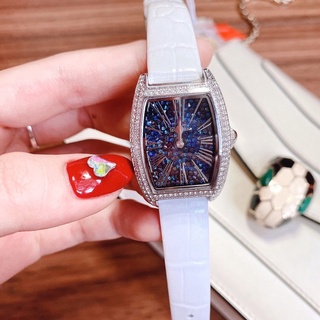 Đồng Hồ Davena Nữ Dây Da trắng 30mm Silver