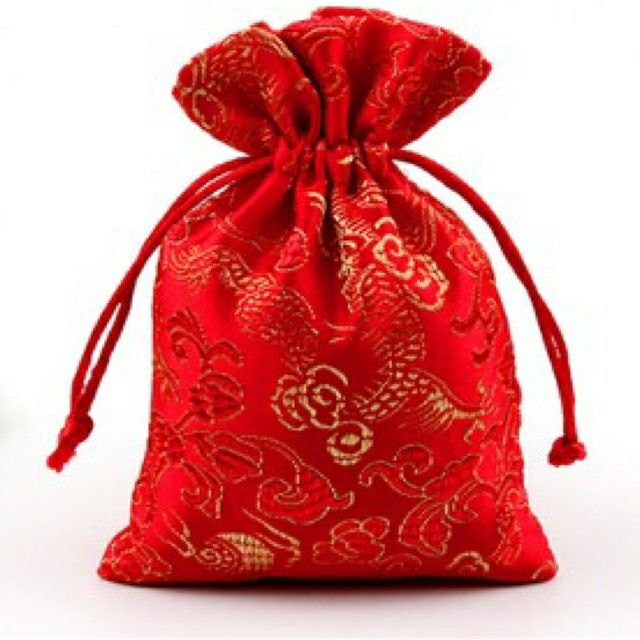 túi gấm đỏ long phụng 7 x 9 Cm