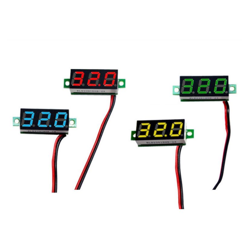 Vôn Kế điện tử,  đồng hồ đo vôn DC màn hình Led. 22,6 x 10 x 9mm, đo 2,5v đến 40v DC