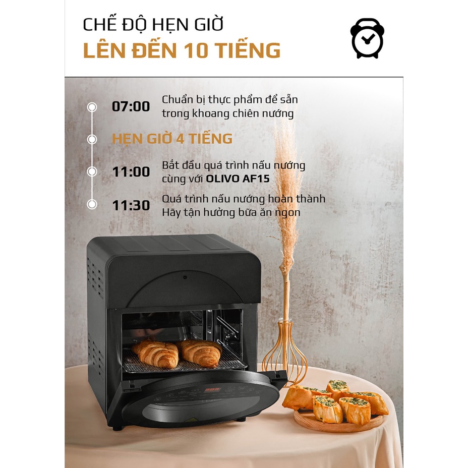 Nồi Chiên Không Dầu OLIVO AF15 15L [Hàng chính hãng, Bảo hành 24 tháng]