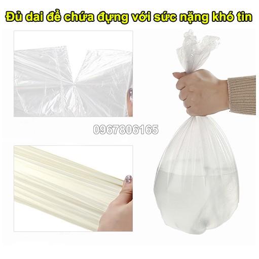 SET 5 cuộn túi đựng rác siêu dai dày dặn cho hộ gia đình, văn phòng - 100 túi/gói tự phân hủy