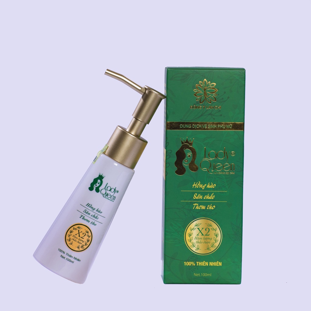 Dung dịch vệ sinh phụ nữ LADY QUEEN chiết xuất thảo dược an toàn 100ml, nước gel rửa vệ sinh nam nữ - Đông Y Lan Chi