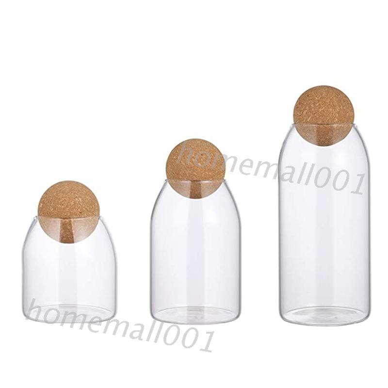 Hũ Thủy Tinh Trong Suốt Kèm Nắp Gỗ Đựng Trà / Cà Phê