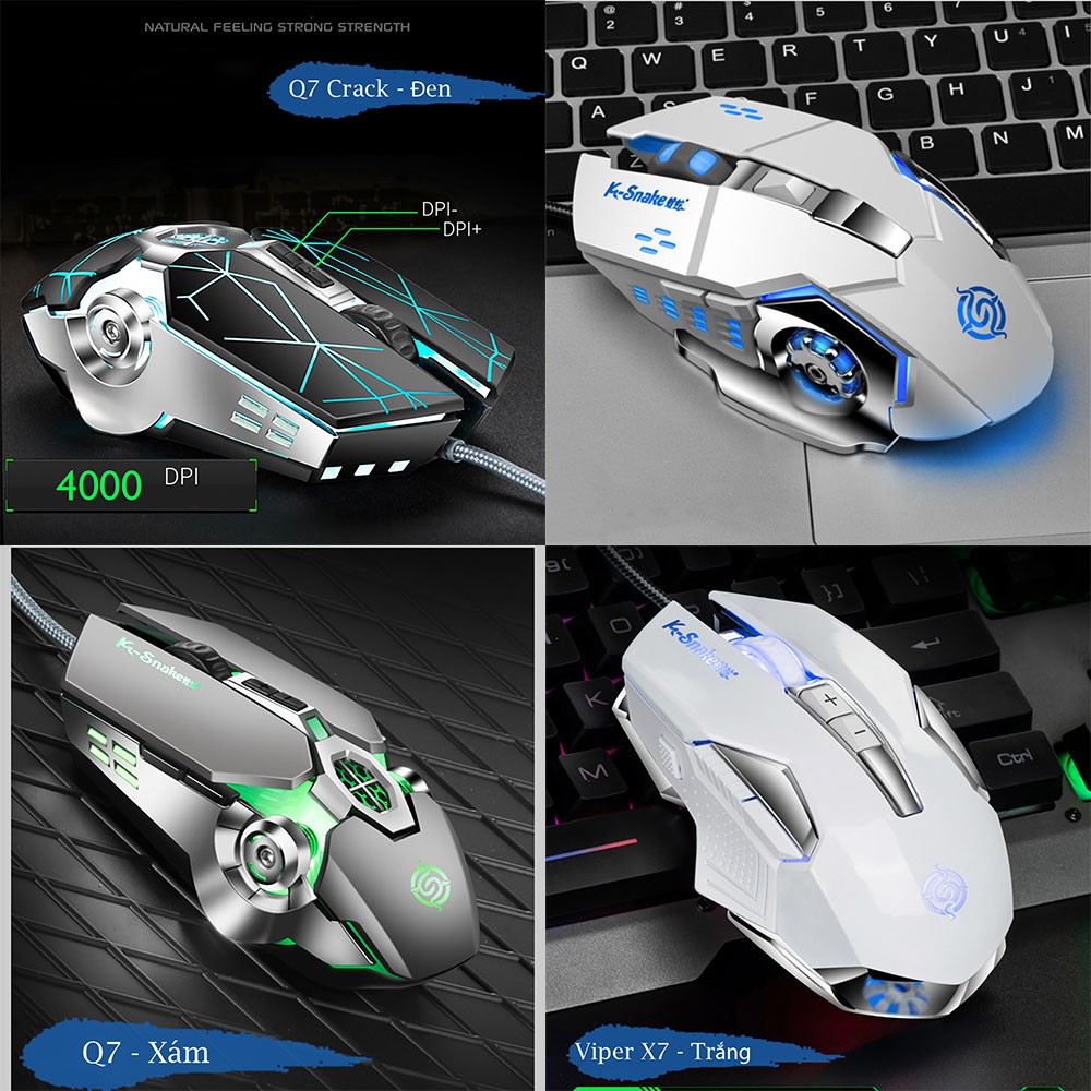 Chuột máy tính laptop chuyên game thủ 4000 DPI cực bền có dây và đèn LED đổi màu | BigBuy360 - bigbuy360.vn