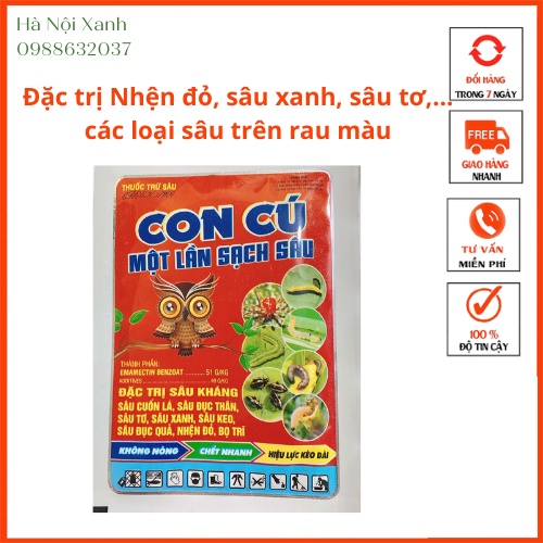 Chế phẩm sinh học trừ nhện đỏ, sâu xanh, sâu tơ, sâu đục thân, bọ trĩ gói 15gr