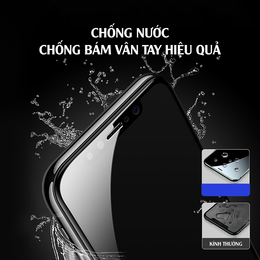 Kính cường lực iphone 15 Promax 15+ 14 Pro 13 12 mini 6s Plus 7 plus 8 Plus Xr Xs Xs max 11 Pro max Full Màn - Kính [9D]