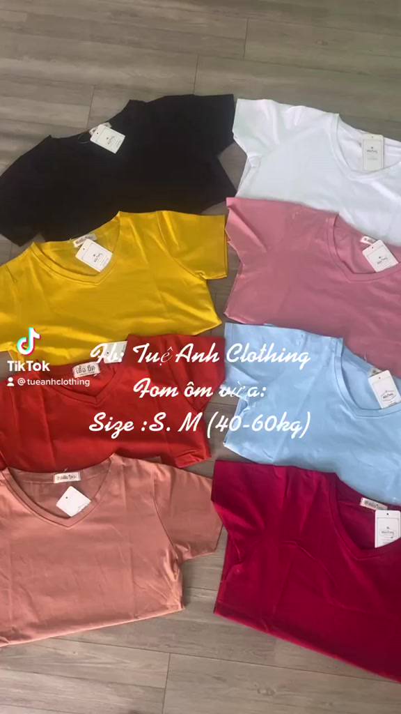 Áo Thun Thái Cổ Tim, Thun Nữ Tay Ngắn, Thun Thái Chất Đẹp, Áo Phông Nữ Cổ Tim, Áo Thun Trơn Basic, Trẻ Trung Năng Động | BigBuy360 - bigbuy360.vn