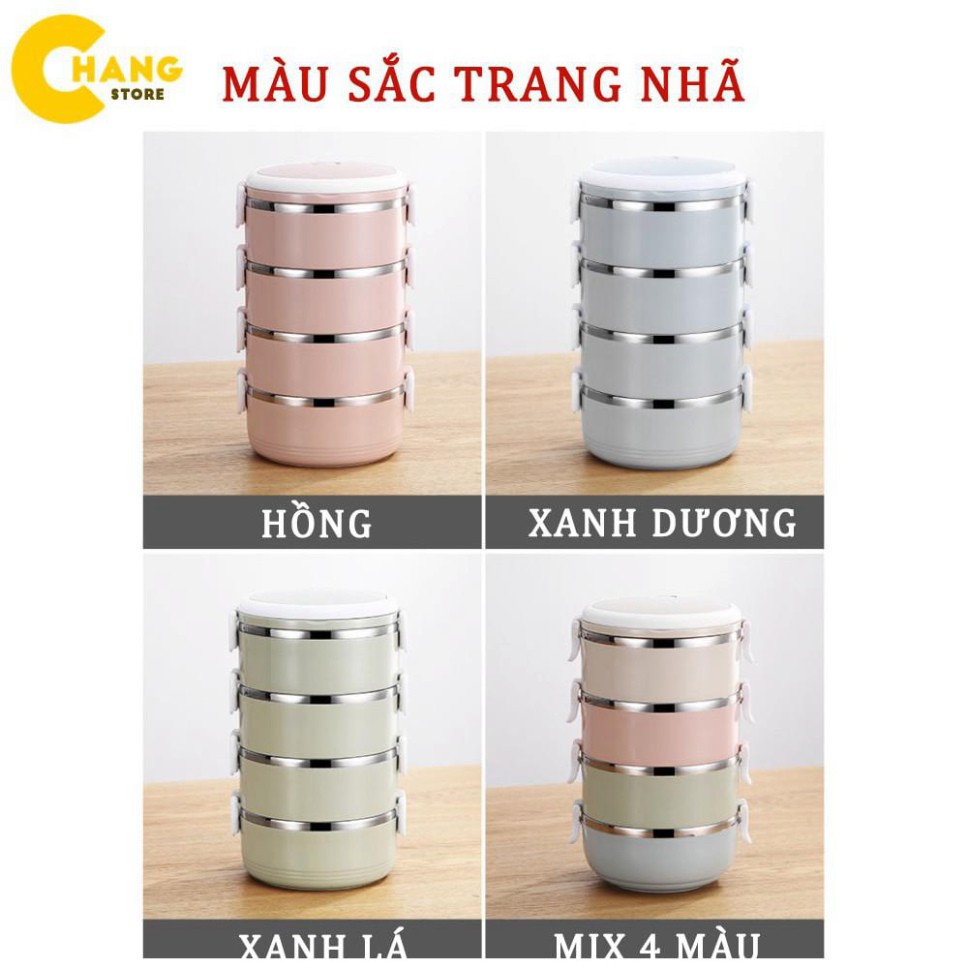 Cặp lồng 4 tầng ruột inox cách nhiệt 2 lớp đảm bảo an toàn sử dụng