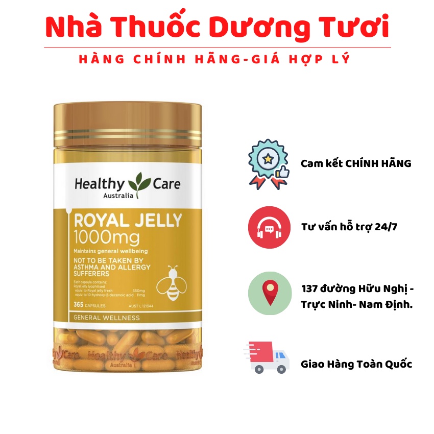 Viên Sữa ong chúa Healthy Care Royal Jelly ⚡ CAO CẤP ⚡ viên uống chống mệt mỏi suy nhược cơ thể, giảm stress