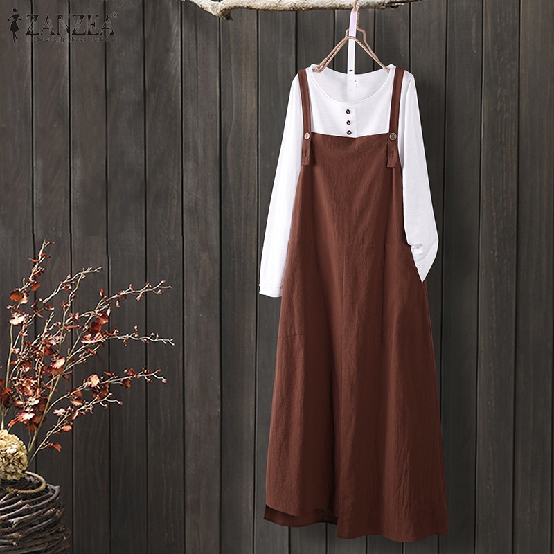 Đầm Maxi Hai Dây ZANZEA Có Túi Thời Trang Nữ Tính | BigBuy360 - bigbuy360.vn