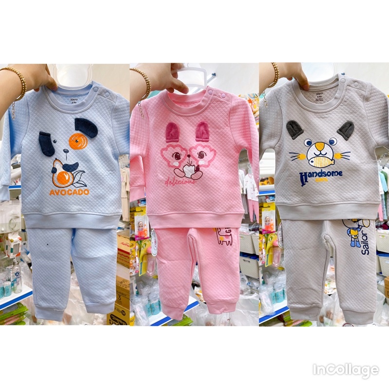 Bộ quần áo Dokma trần bông cho bé