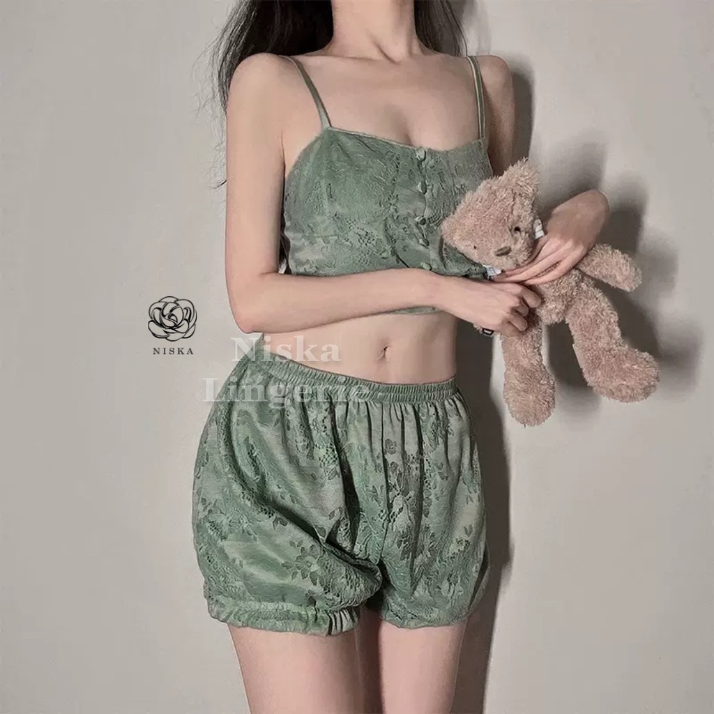 Đồ bộ ren lót lụa (có 2 màu) - Mã B117