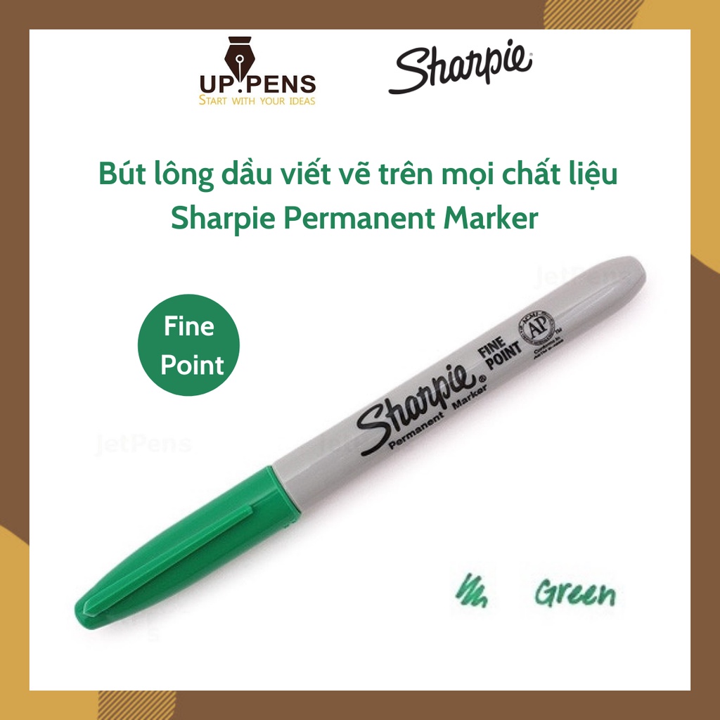 Bút lông dầu viết vẽ trên mọi chất liệu Sharpie Permanent Marker – Fine Point – Màu xanh lá (Green)